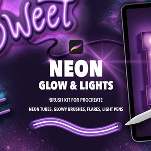 Neon brushes for Procreate / Neon glow & lights / Procreate neon brushes