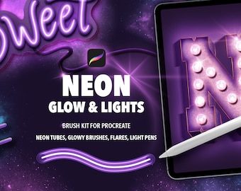 Neon brushes for Procreate / Neon glow & lights / Procreate neon brushes