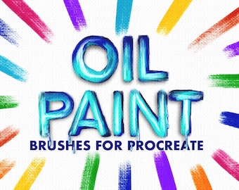 Pennelli per pittura a olio per Procreate / Set di 14 pennelli / Tela da pittore inclusa / Matita Apple + iPad