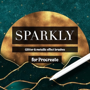 Sparkly brushes for Procreate - Glitter Foil and Metallic Procreate brush set
