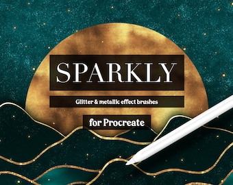 Sparkly brushes for Procreate - Glitter Foil and Metallic Procreate brush set