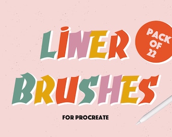 Liner brushes for Procreate / set of 22 brushes / ipad + apple pencil / brushes for lettering and illustrations