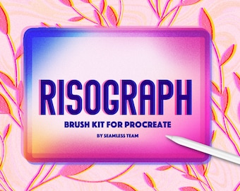 Risograph brush set for Procreate 5+ / Set of 26 brushes/ Procreate riso brush kit/ Ipad + apple pencil