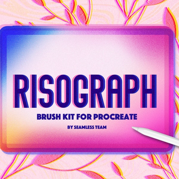 Risograph brush set for Procreate 5+ / Set of 26 brushes/ Procreate riso brush kit/ Ipad + apple pencil