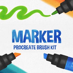Procreate Marker Brushes +  Realistic Paper Canvas