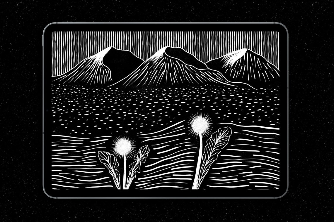 Linocut Brushes for Procreate / Liner and Texture Brushes for Etsy