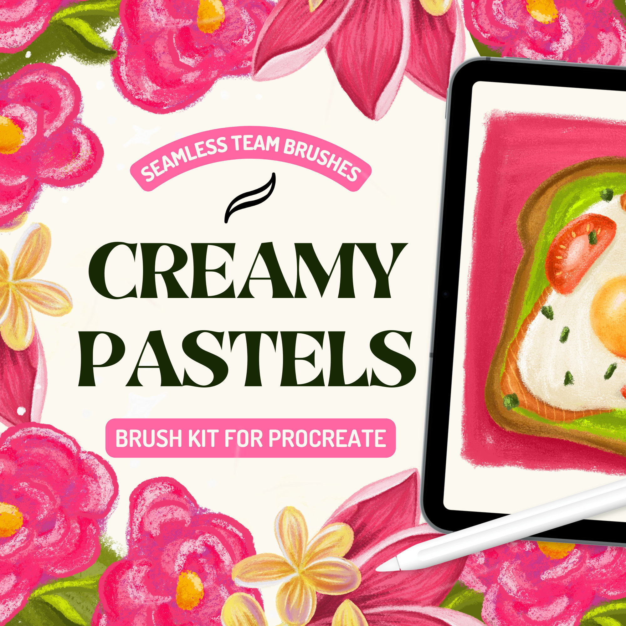 Creamy Pastels for Procreate / Pastel brushes for Procreate / Procreate oil pastel and chalk pastel