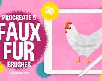 Faux fur brushes for Procreate 5 / Set of 30 brushes / fuzzy texture / digital brushes / ipad + apple pencil