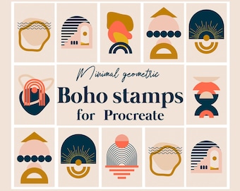 Boho Geometric Stamp Brushes for Procreate (110 Stamps)
