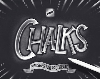 Chalk brushes for Procreate, Set of 22 brushes