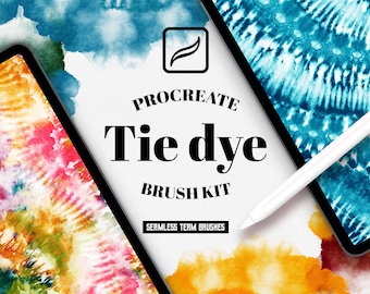 Pincéis tie-dye para Procreate / Conjunto de pincéis shibori para Procreate