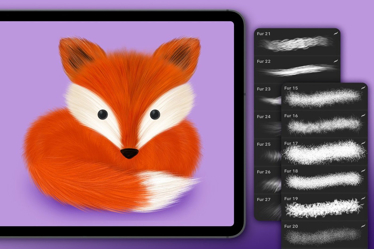 Procreate Fur Brushes / Fuzzy Texture / Digital Brushes / Hair Etsy