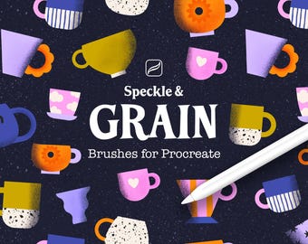 Texture brushes for Procreate, Grain and speckle brushes, Gritty illustration brush set