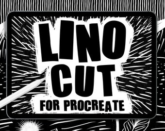Linocut brushes for procreate / Liner and texture brushes for Procreate / Lino print brushes