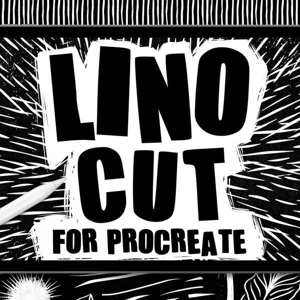 Linocut brushes for procreate / Liner and texture brushes for Procreate / Lino print brushes