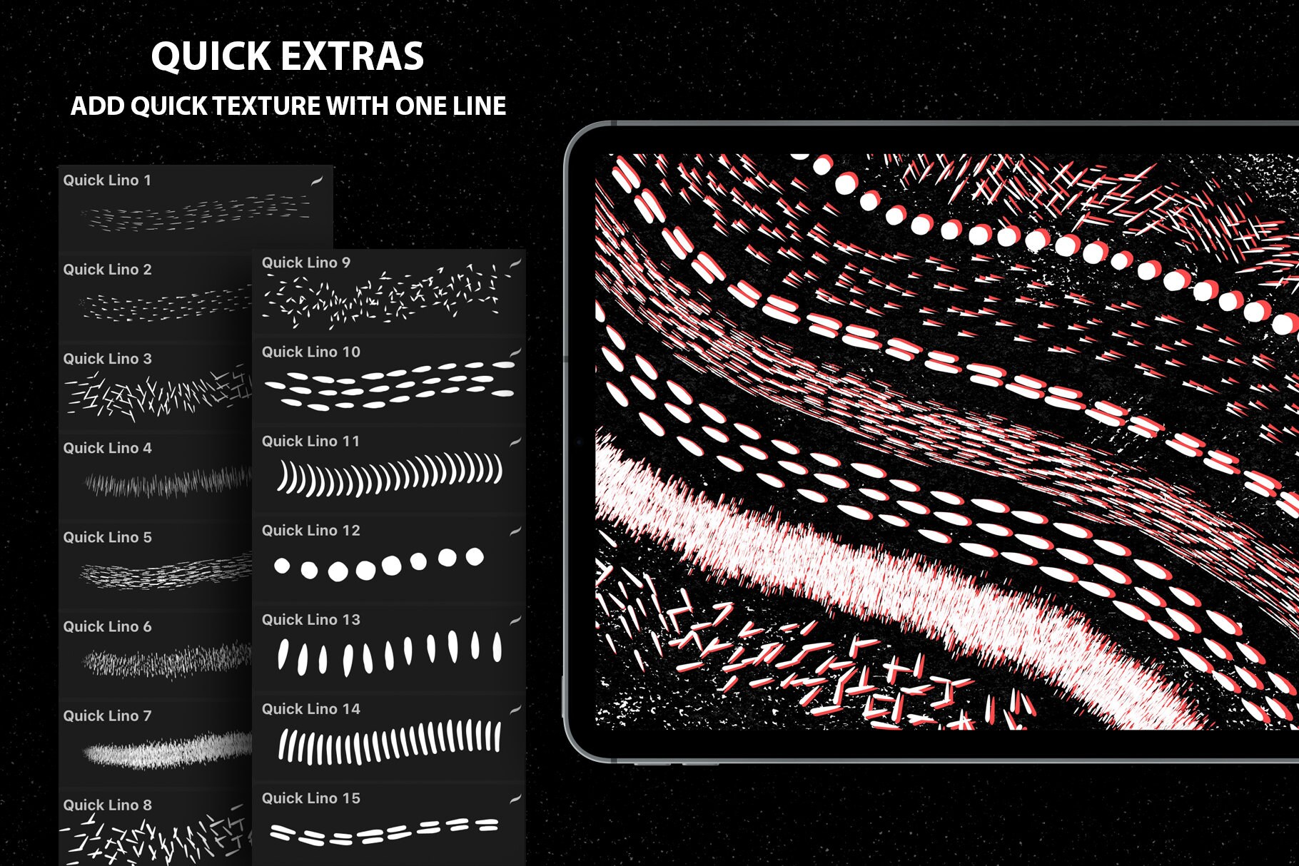 Linocut Brushes for Procreate / Liner and Texture Brushes for Etsy