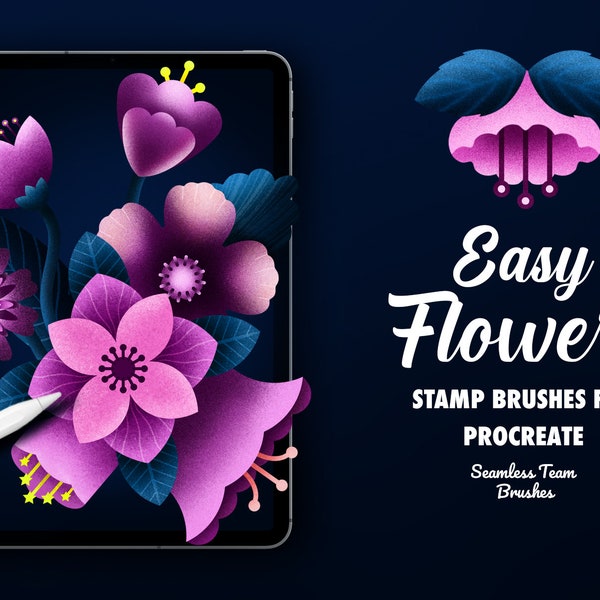 Procreate Flower Stamp Brushes - Mix & Match - Create Your Own Unique Flowers - Botanical - Flower Builder - Blossom - Pistil - Nature