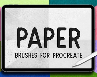 Paper texture brushes for Procreate / Set of 14 brushes / Realistic digital paper for Procreate /