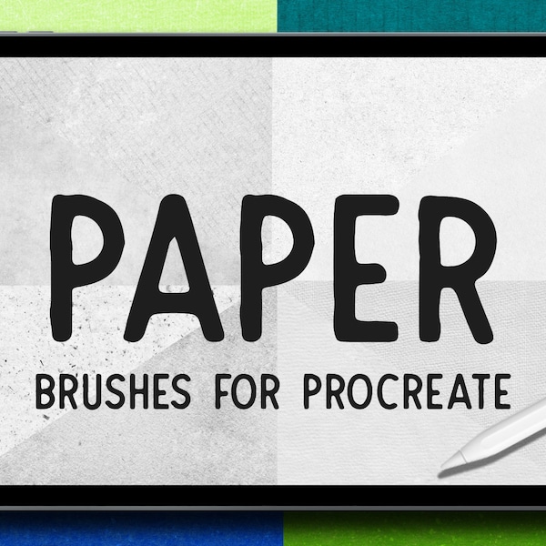 Paper texture brushes for Procreate / Set of 14 brushes / Realistic digital paper for Procreate /