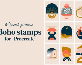 Boho Stamp brushes for Procreate / Set of 110 brushes / Geometric boho Stamps / Procreate brushes