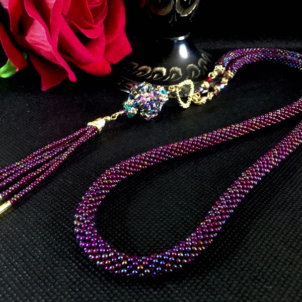 Beaded Rope Necklace Etsy