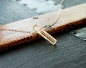 Citrine Pendant Necklace, November Birthstone Gift, Genuine Citrine Crystal Jewelry, Vertical Bar Gemstone Necklace, Gold Filled or Silver