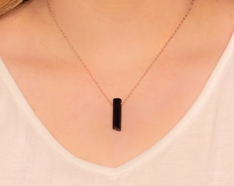 October Birthstone Necklace - Black Tourmaline