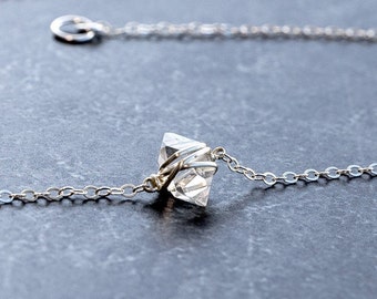 Herkimer Diamond Necklace, Herkimer Diamond Raw, April Birthstone Jewelry, Clear quartz crystal necklace, Clear quartz necklace