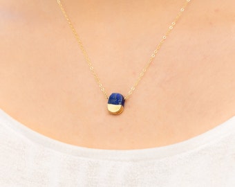 Lapis Lazuli Necklace, Lapis Lazuli Necklace Gold, Raw Gemstone Jewelry, September Birthstone Jewelry, Lapis Lazuli Pendant, Raw Lapis