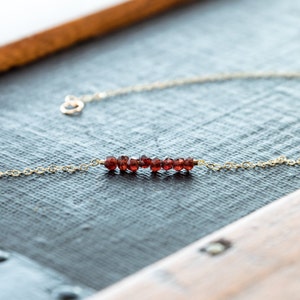 Garnet Necklace, January Birthstone Necklace, Garnet Jewelry, Garnet Crystal Necklace, Christmas Gift For Her, Birthstone Crystal Jewelry