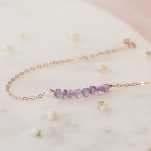 Amethyst Necklace, February Birthstone Necklace, Amethyst Jewelry, Amethyst Crystal Necklace, Christmas Gift For Girlfriend,Anniversary Gift image 1