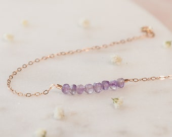 Amethyst Necklace, February Birthstone Necklace, Amethyst Jewelry, Amethyst Crystal Necklace, Christmas Gift For Girlfriend,Anniversary Gift