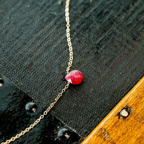 Ruby birthstone sale necklace gold