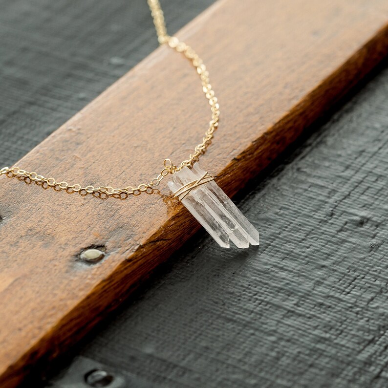 Raw Gemstone Jewelry Sterling Silver Dainty Quartz Crystal Etsy UK