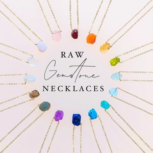 Raw Gemstone Necklace, Tiny Crystal Jewelry, Rough Birthstone Gift, Everyday Dainty Gold Choker, Small Quartz Pendant, Boho Layered Necklace