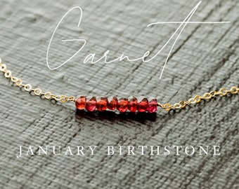Garnet Birthstone Anklet, Dainty Crystal Anklet, January Anniversary Gift, Tiny Beaded Red Garnet Jewelry, Thin Gold Filled Gemstone Anklet