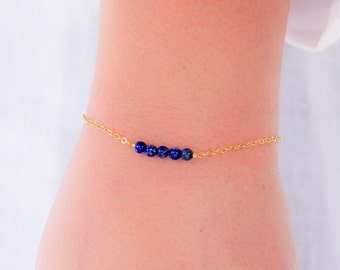 Lapis Lazuli Bracelet, December Birthstone Jewelry Gift For Her, Lapis Lazuli Jewelry,ThirdEye Bracelet,December BirthdayGift,LapisBracelet