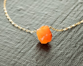 Carnelian Crystal Necklace, Red Carnelian Handmade Necklace