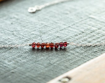 Garnet Necklace, January Birthstone Necklace, Garnet Jewelry, Garnet Crystal Necklace, Christmas Gift For Her, Birthstone Crystal Jewelry