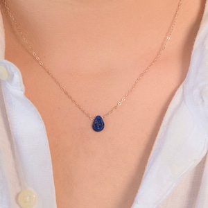 Lapis Lazuli Necklace, December Birthstone Necklace, Lapis Lazuli Pendant Necklace, September Birthstone Jewelry, Christmas Gift For Sister image 5