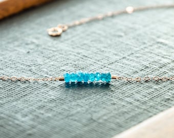 Apatite Anklet, Apatite Jewelry, Apatite Crystal Ankle Bracelet, Raw Blue Anklet, Christmas Gift For Girlfriend,Something Blue Bride Jewelry