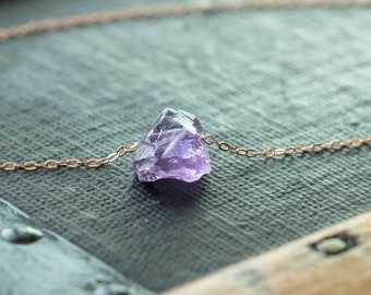 Amethyst Necklace, Amethyst Pendant, February Birthstone Necklace, Raw Amethyst Crystal Gift, Birthstone Gift For Mom, Christmas Gift Ideas