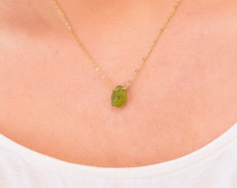 Genuine Peridot August Birthstone Necklace