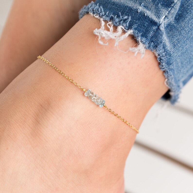 aquamarine ankle bracelet