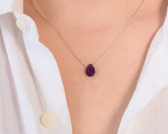 Tiny Amethyst Necklace, February Birthstone Necklace, Birthstone Gifts For Mom, Christmas Gift, Anniversary Gift, Amethyst BirthstoneGift