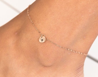Personalized Initial Anklet, Personalized Gifts, Initial Ankle Bracelet, Rose Gold Anklet,Custom Jewelry, Initial Bracelet,BirthdayGiftIdeas