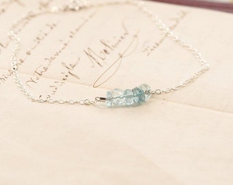 Aquamarine Silver Bracelet, Sterling Silver March Birthstone Jewelry, Aquamarine Delicate Bracelet, Something Blue, March Birthstone Jewelry