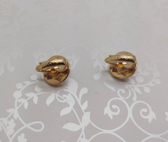 Vintage Avon Hinge Clip On Earrings Petite Gold T… - image 5