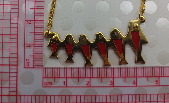 Vintage Gold Tone Red Acrylic Plastic School of F… - image 7