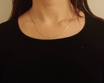 1 VINTAGE SOLID BRASS FANCY BOSTON 5mm. CHAIN 18" NECKLACE N41